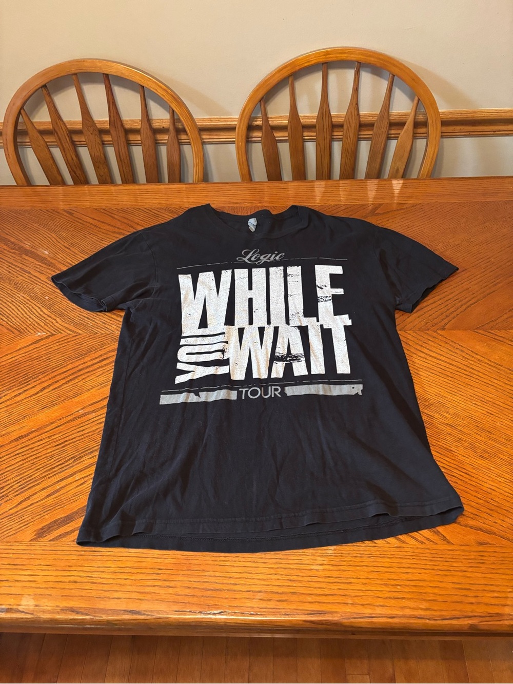 Logic While You Wait Tour Shirt Mens Large L Black 2014 Rap Concert Tee